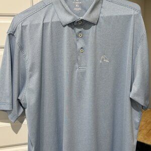 Rhoback Blue and White Stripe Men's Polo XL